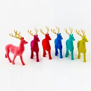 One Glitterville Waving Santa and three 180 Degrees Flocked Deer Bundle